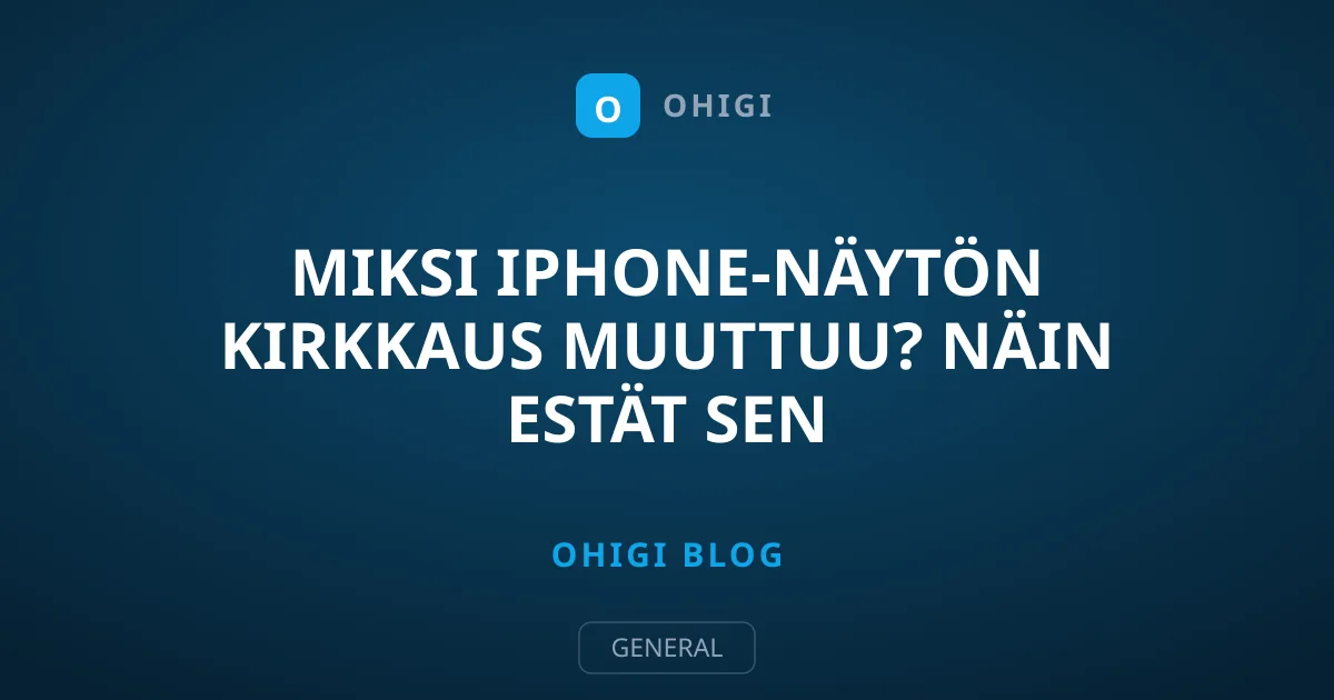 Miksi iPhone-näytön kirkkaus muuttuu? Näin estät sen